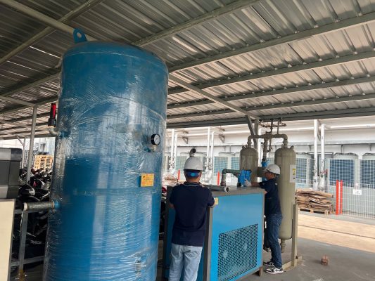 cho thuê máy nén khí không dầu tai KCN Bá Thiện 1
